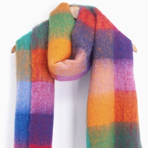 Rainbow Check Scarf